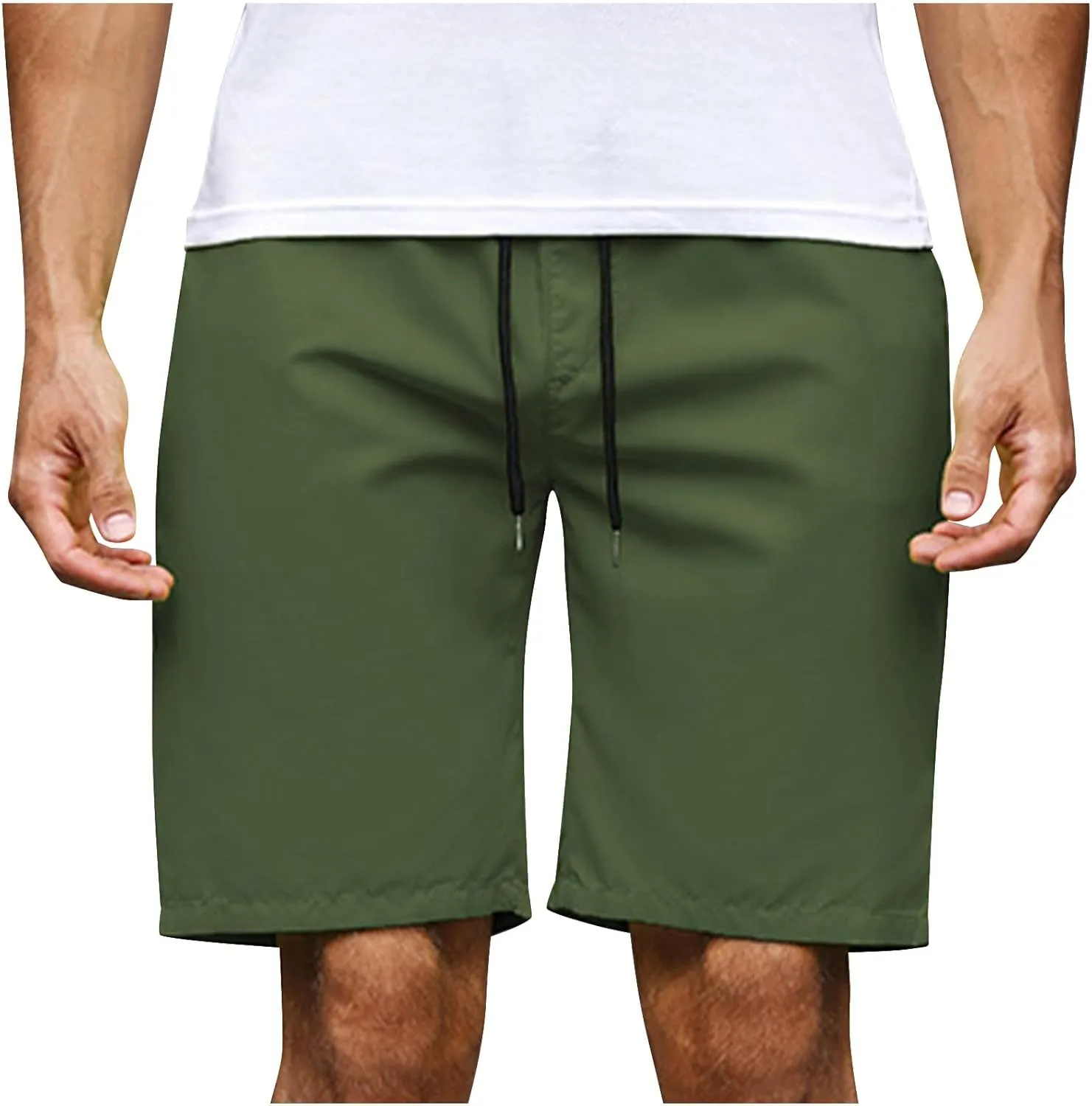 Men's Running Athletic Shorts Casual Straight Leg Drawstring Waist Workout Short Pant Summer Quick Dry Beach Shorts