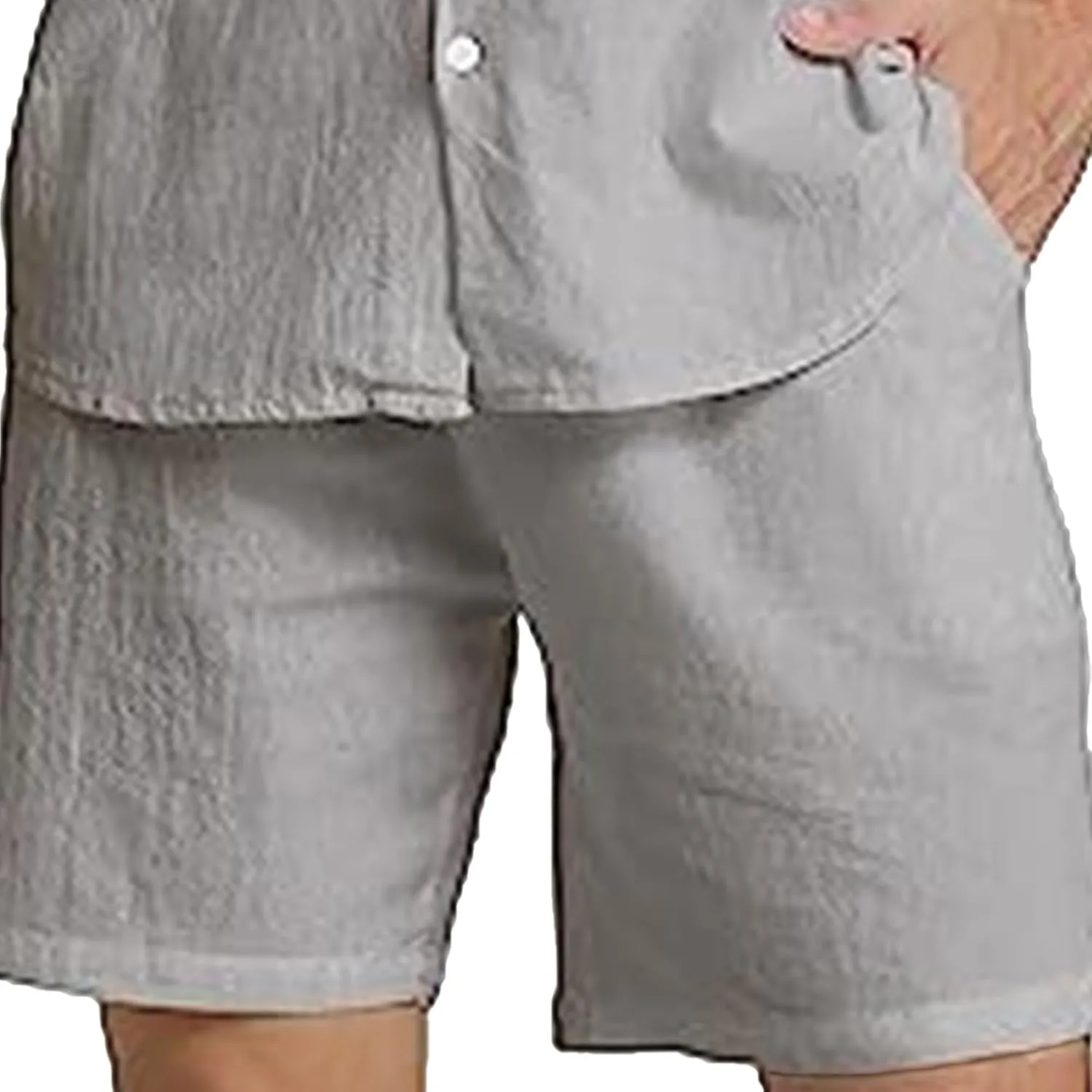 Men's Summer Casual Stylish Shirt Cotton Linen Button Down Shirts Lightweight Short Sleeve Shirt with Pocket