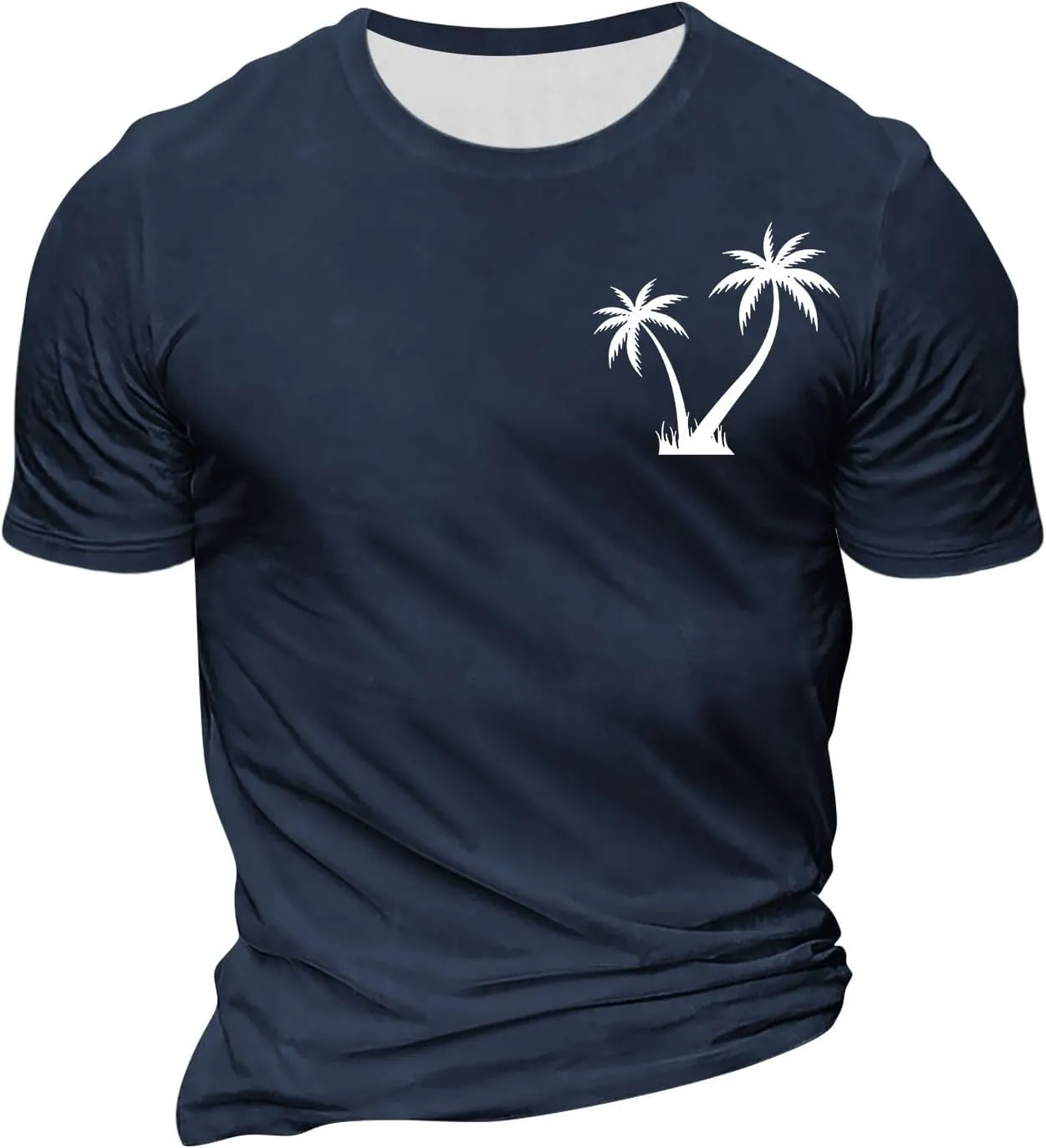 Men's T Shirts Graphic T-Shirts Summer Beach Casual Short Sleeve Palm Tree Print Crewneck Tee Shirts, S-5XL
