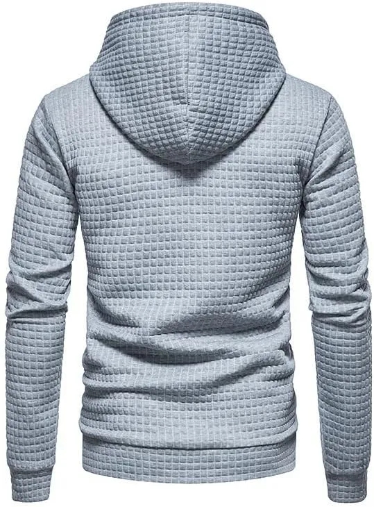 Mens Zip up Hoodies Plaid Pullover Crewneck Sweatshirts Fashion Cotton Warm Loose Casual Tops 2024 Fall Winter New