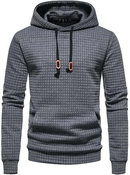 Mens Zip up Hoodies Plaid Pullover Crewneck Sweatshirts Fashion Cotton Warm Loose Casual Tops 2024 Fall Winter New