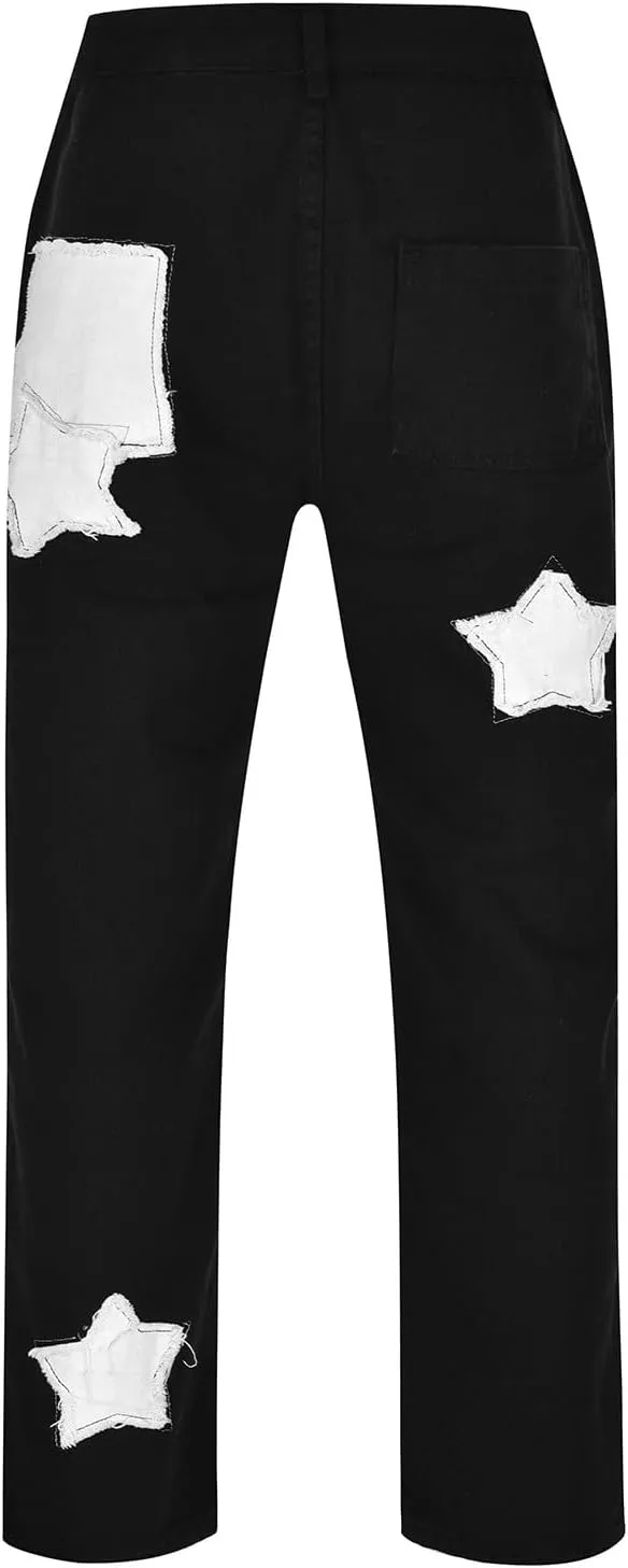 MIDOO Jeans for Men Ripped Design Comfort Flex Waist Embroidered Denim Pants Stretch Comfy Work Jeans Tapered Leg Trousers