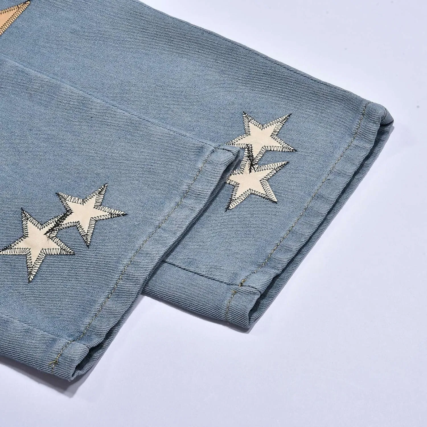 MIDOO Jeans for Men Ripped Design Comfort Flex Waist Embroidered Denim Pants Stretch Comfy Work Jeans Tapered Leg Trousers