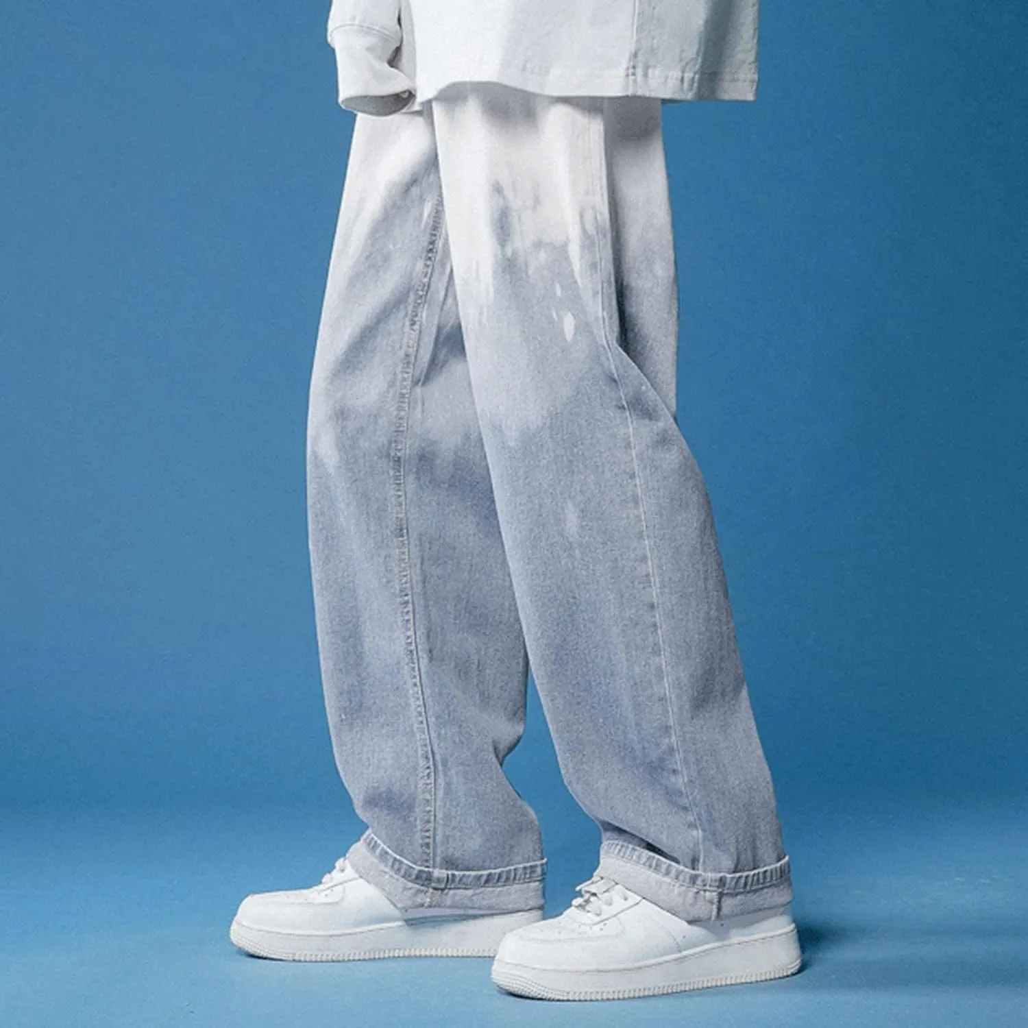MIDOO Jeans for Men Ripped Design Comfort Flex Waist Embroidered Denim Pants Stretch Comfy Work Jeans Tapered Leg Trousers