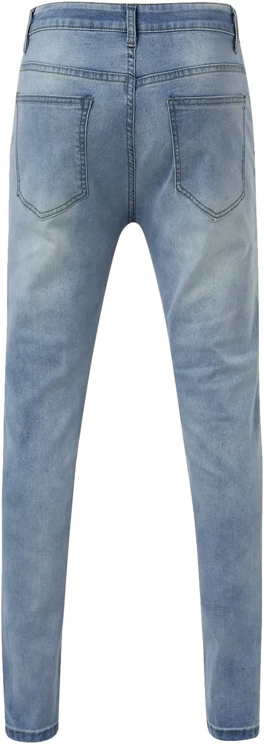 MIDOO Jeans Pants for Men Straight Casual Aesthetic Jeans Straight Leg Pants Lightweight Stretch Denim Pants Trousers