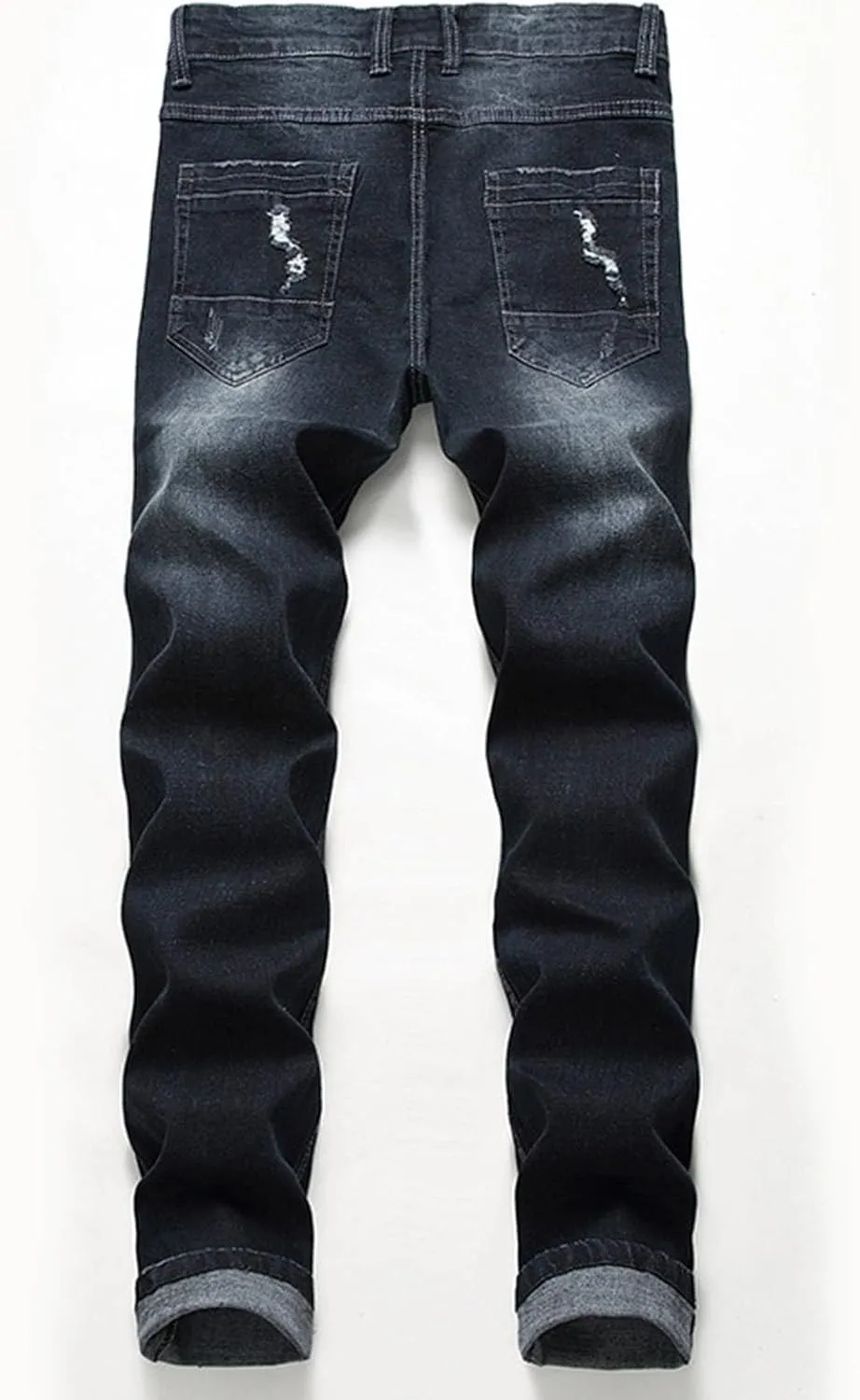 MIDOO Ripped Jeans Men Relaxed Fit Distressed Straight Leg Denim Pants Fashion Comfort Pants Trousers with Pockets