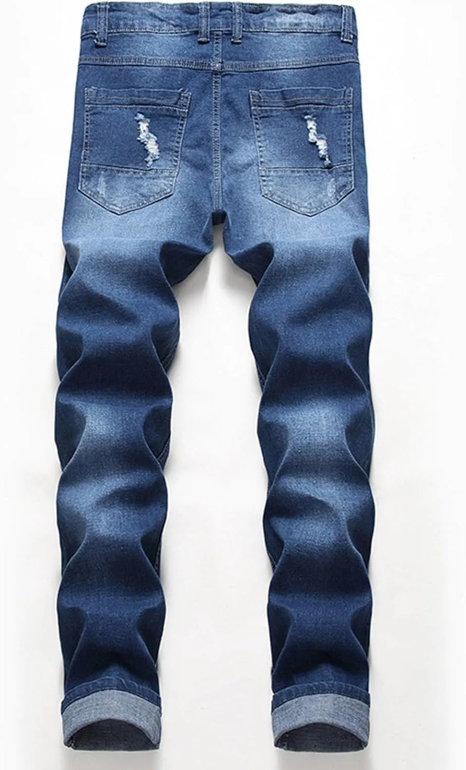 MIDOO Ripped Jeans Men Relaxed Fit Distressed Straight Leg Denim Pants Fashion Comfort Pants Trousers with Pockets