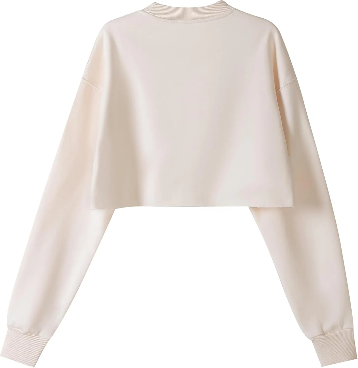 Ok54me Women Cropped Sweatshirt Long Sleeves Pullover Fleece Crop Tops