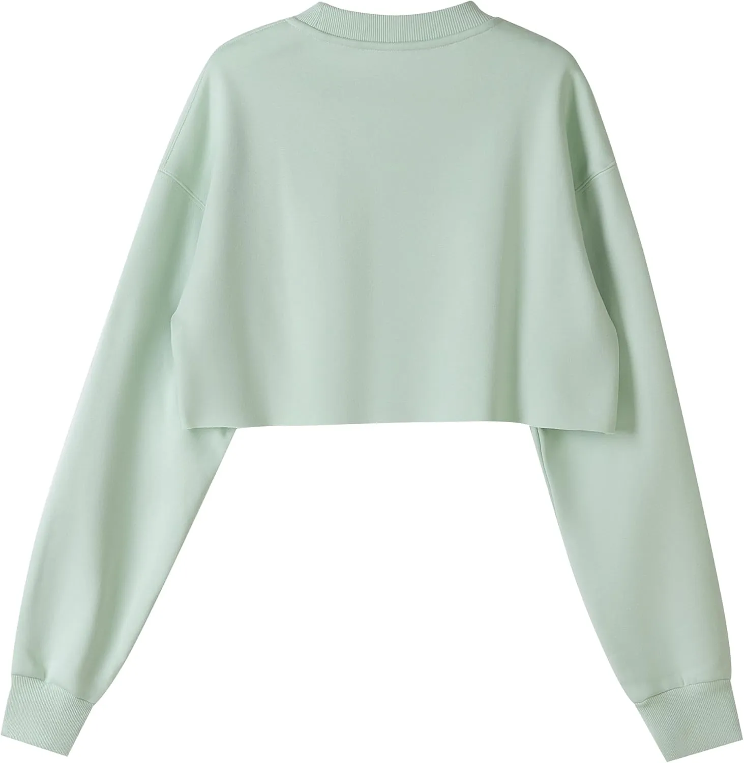 Ok54me Women Cropped Sweatshirt Long Sleeves Pullover Fleece Crop Tops