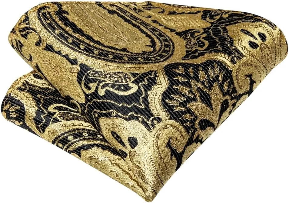 Paisley Self Tie Bow Tie Silk Woven Wedding Party Ties Hanky Brooch Pin Set Tuxedo Bow