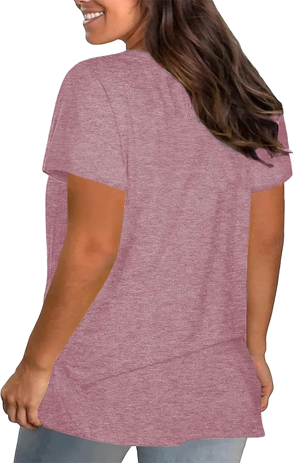 Plus Size Shirts Women Love Heart Print Short Sleeve Tops Casual Tees Blouse