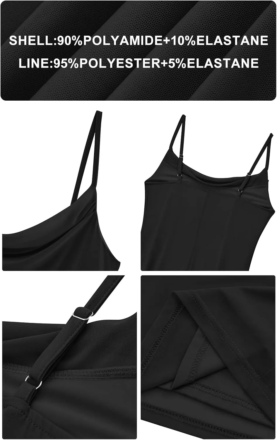 PRETTYGARDEN Women's 2025 Summer Maxi Dress Spaghetti Strap Mesh Slip Bodycon Dress Cowl Neck Cocktail Party Long Dresses