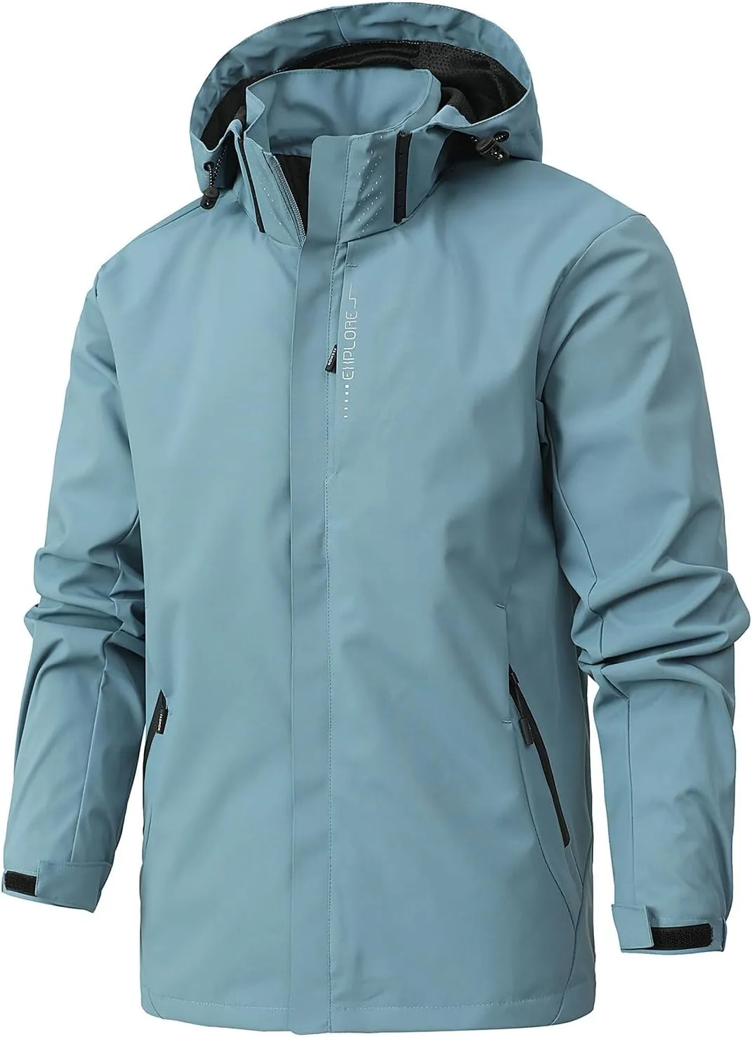 Rain Jacket for Men Lightweight Jackets Hooded Mountain Softshell Windbreaker Windproof Waterproof Hiking Raincoat