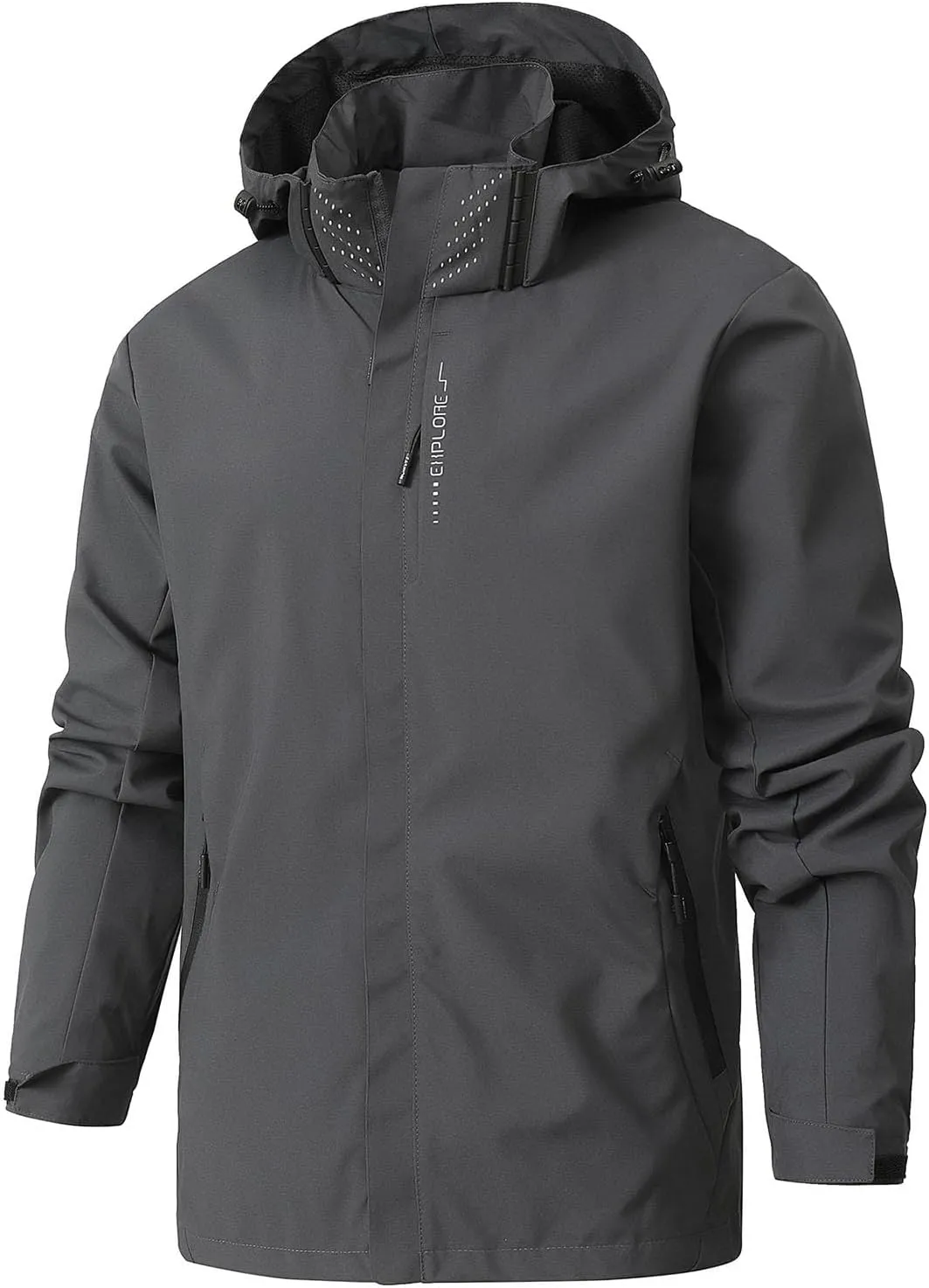 Rain Jacket Men Lightweight Jacket Hooded Mountain Softshell Windbreaker Windproof Waterproof Hiking Casual Raincoat