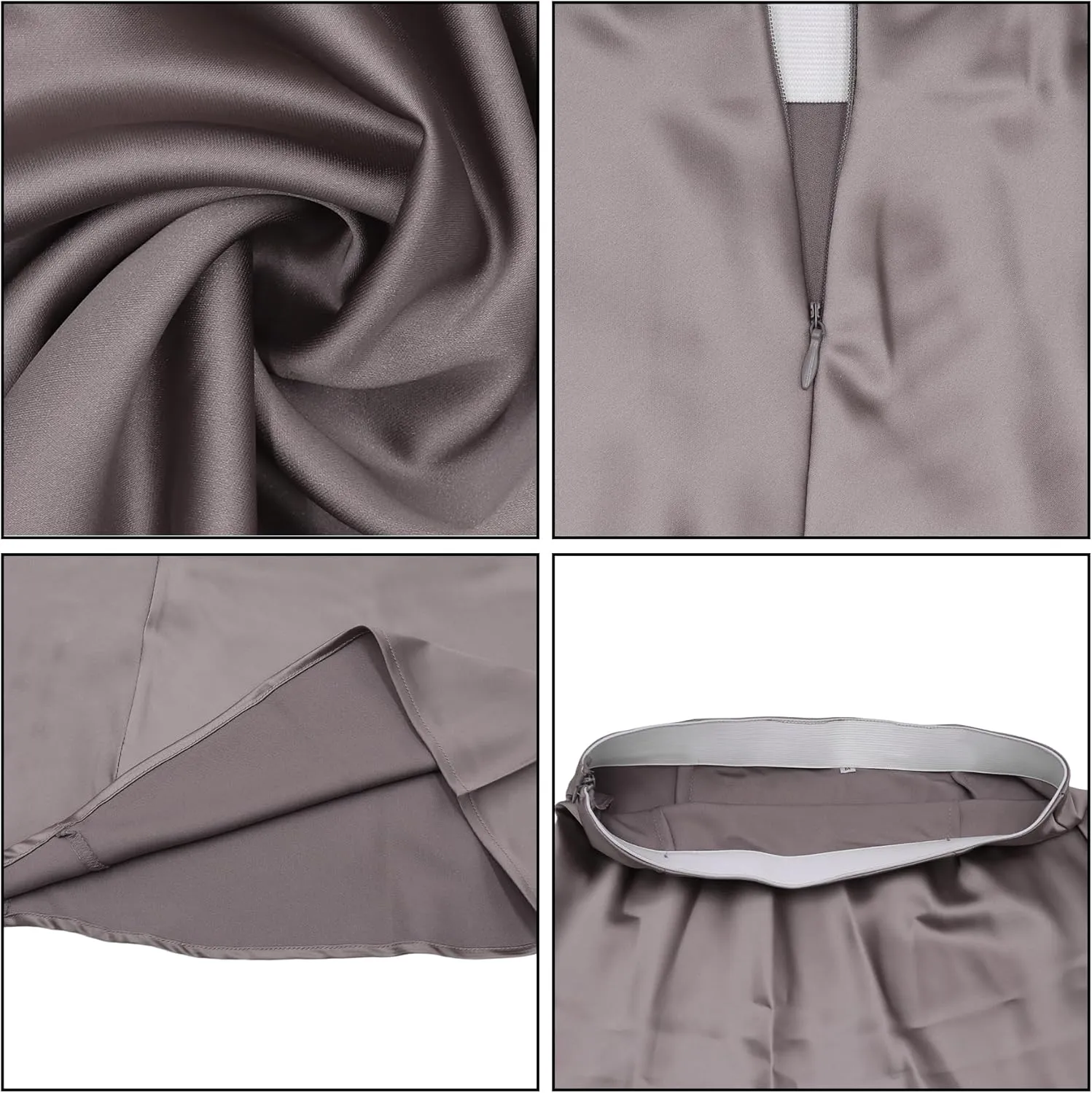 RARITYUS Women’s Silky Satin High Waist Maxi Skirt Elegant Flowy A Line Long Skirt Elastic Bodycon Mermaid Skirt
