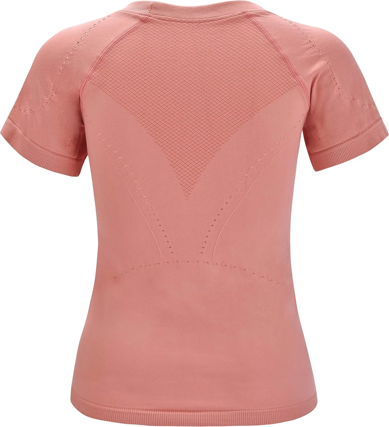 RUNNING GIRL Seamless Workout Shirts for Women，Short Sleeve T-Shirt Stretch Tees Quick Dry Gym Athletic Tops