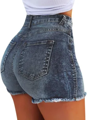 Shorts for Women High Waisted Stretchy Ripped Jean Shorts Distressed Frayed Denim Shorts Ladies Sexy Jean Shorts for Work