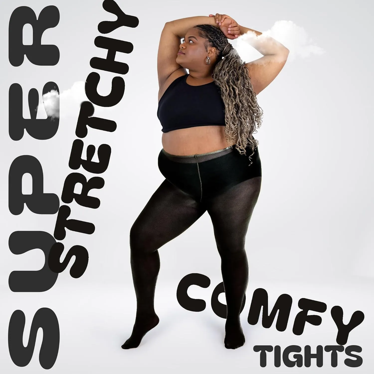 Silky Toes Plus Size Tights for Women Opaque Curvy Nylons Stockings 1-2 Pair Colored 1X 2X 3X 4X 5X 6X 7X