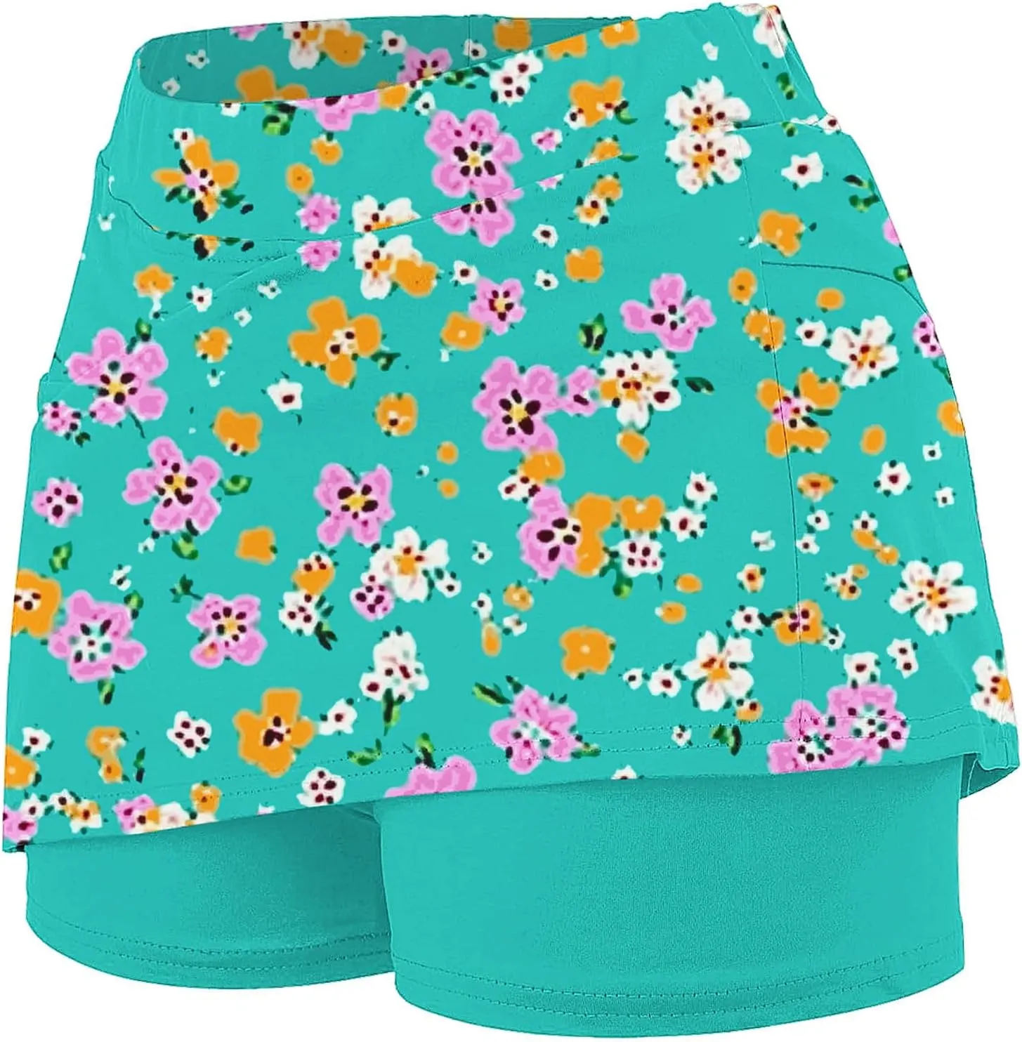 Skorts for Woman Casual Athletic Running Shorts Trendy Floral Print Summer Outfits Dressy High Waisted Workout Shorts