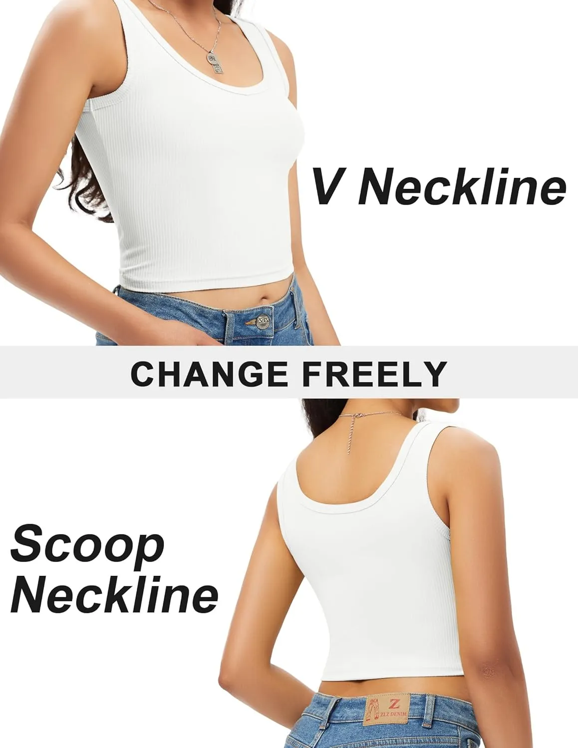 Sports Crop Tank Tops for Women Cropped Workout Tops V or Scoop Neckline Running Yoga Tanks Cotton Sleeveless Gym Shirts