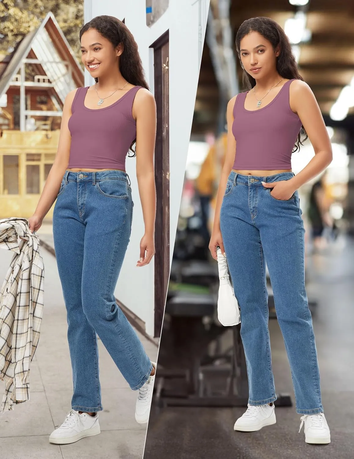 Sports Crop Tank Tops for Women Cropped Workout Tops V or Scoop Neckline Running Yoga Tanks Cotton Sleeveless Gym Shirts