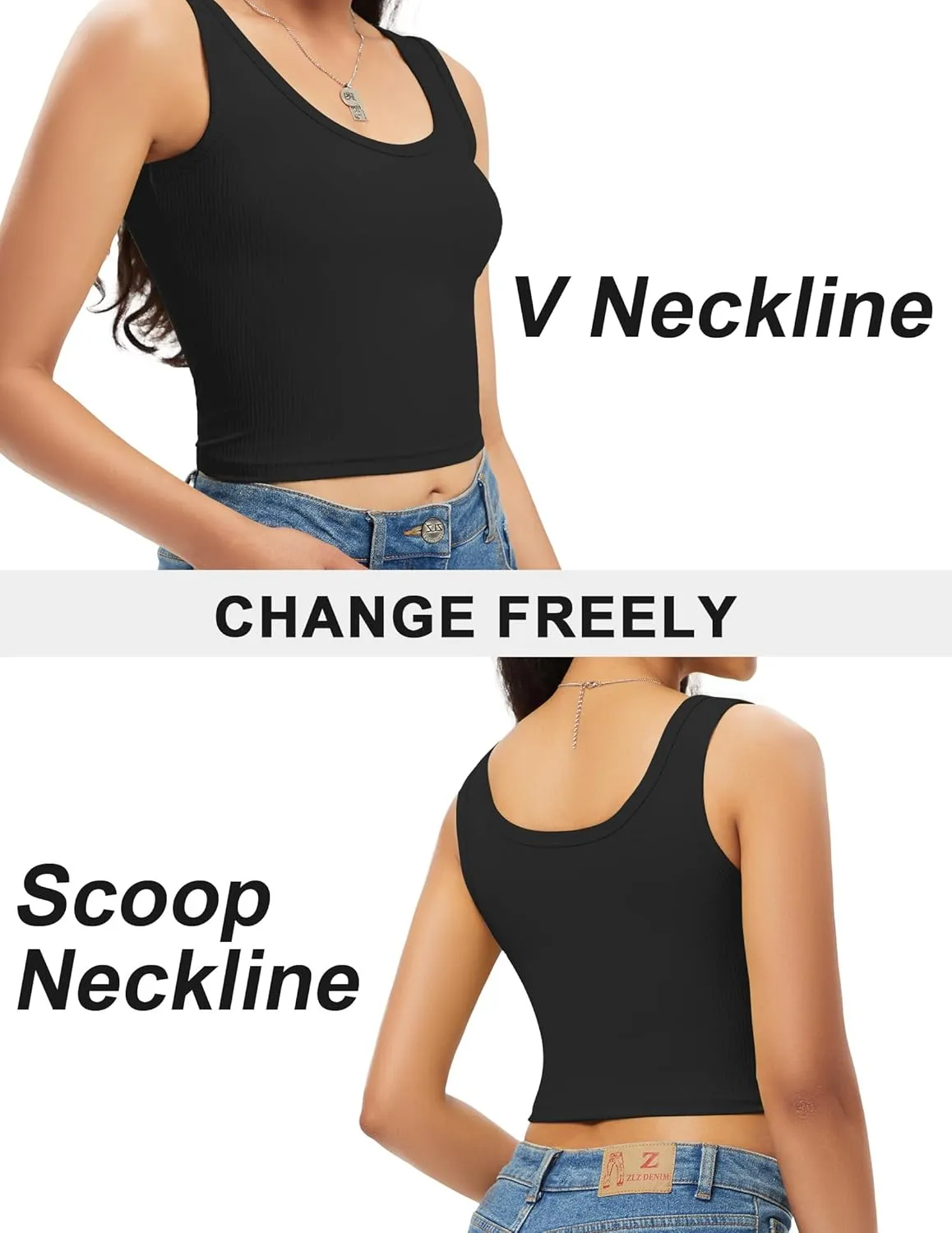 Sports Crop Tank Tops for Women Cropped Workout Tops V or Scoop Neckline Running Yoga Tanks Cotton Sleeveless Gym Shirts