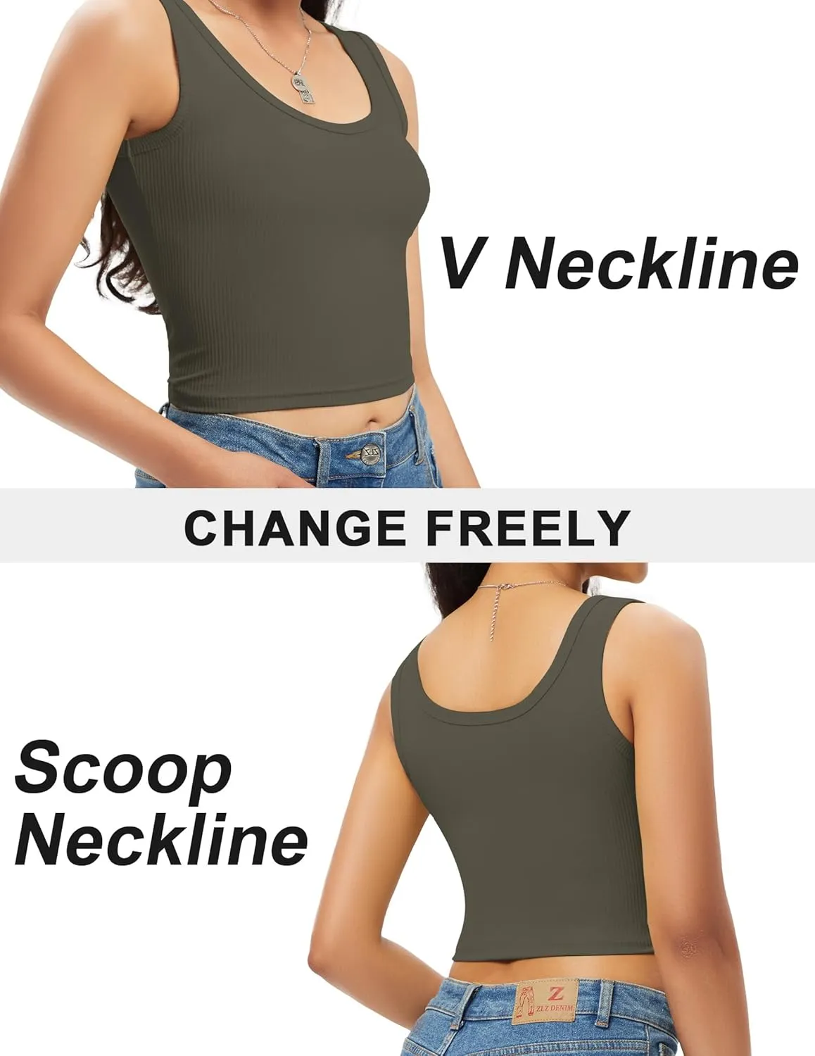 Sports Crop Tank Tops for Women Cropped Workout Tops V or Scoop Neckline Running Yoga Tanks Cotton Sleeveless Gym Shirts