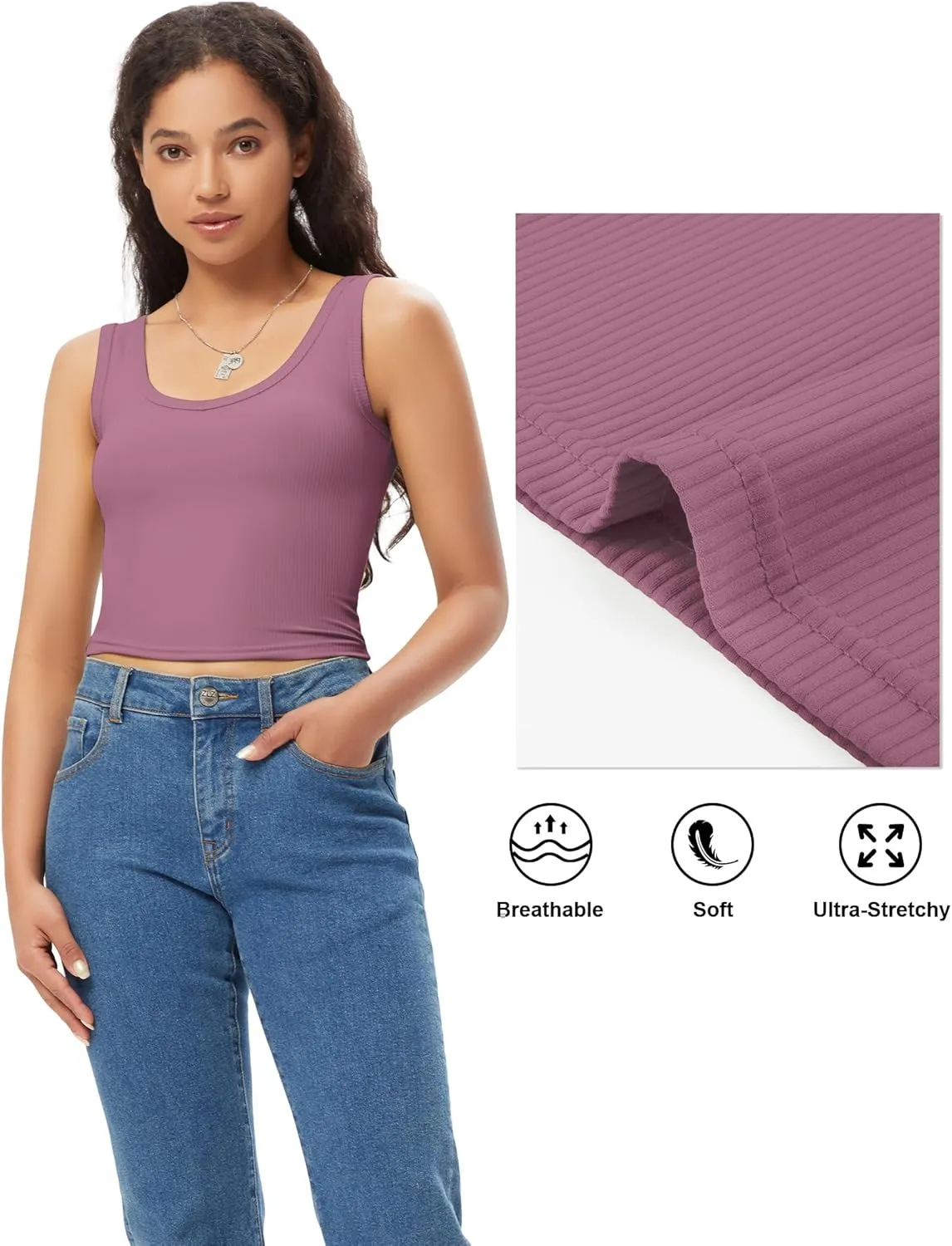 Sports Crop Tank Tops for Women Cropped Workout Tops V or Scoop Neckline Running Yoga Tanks Cotton Sleeveless Gym Shirts