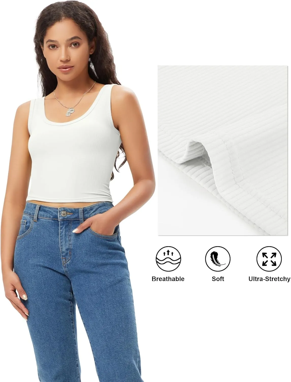Sports Crop Tank Tops for Women Cropped Workout Tops V or Scoop Neckline Running Yoga Tanks Cotton Sleeveless Gym Shirts