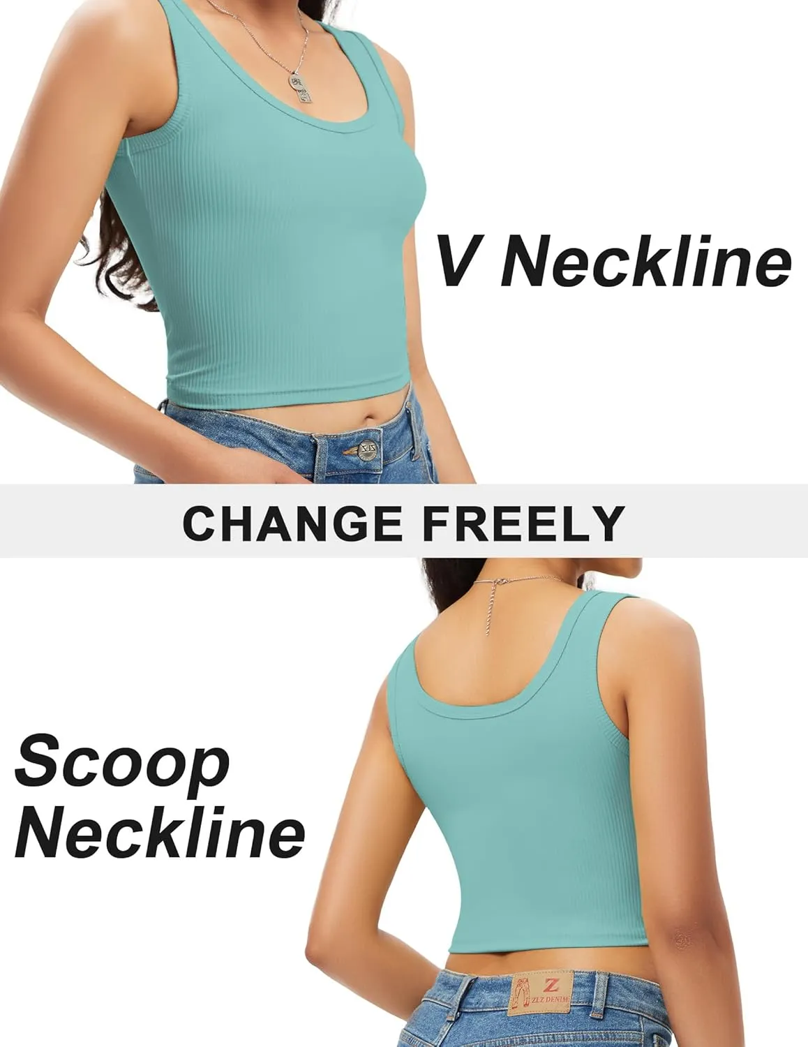 Sports Crop Tank Tops for Women Cropped Workout Tops V or Scoop Neckline Running Yoga Tanks Cotton Sleeveless Gym Shirts