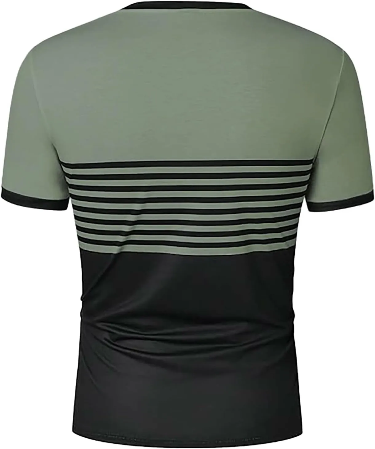 Striped Shirts for Men Short Sleeve Crewneck Neck T-Shirts with Pocket Classic Basic Tees Fashion Summer Shirt Tops