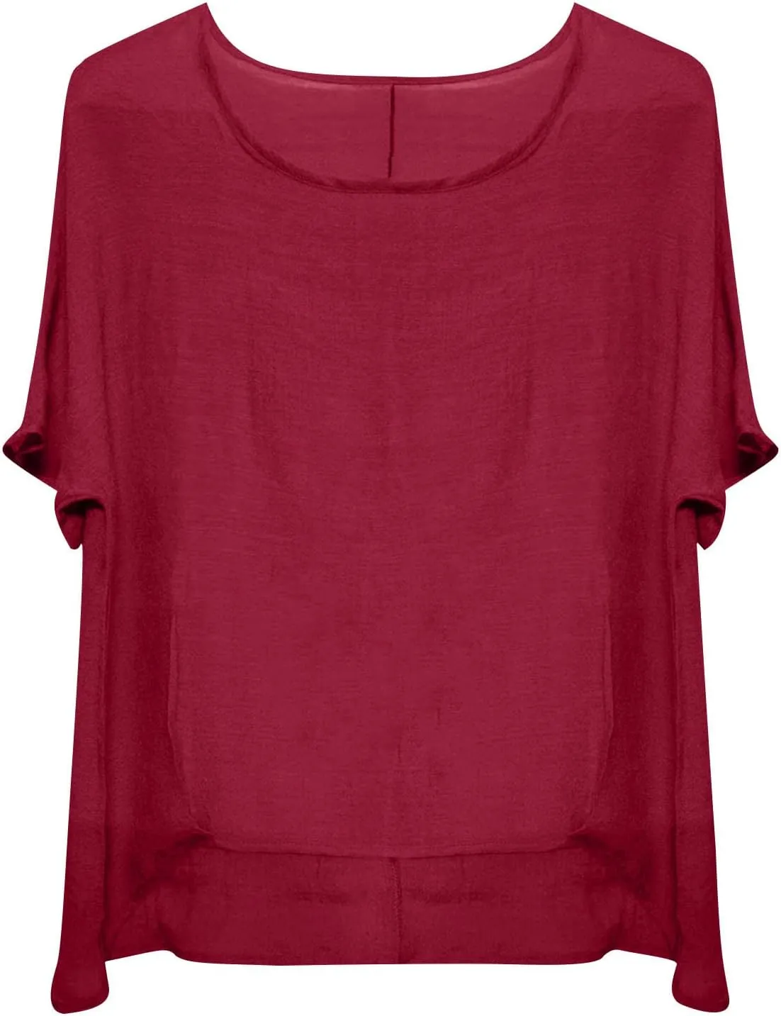 Summer Women Cotton Linen Tops Trendy Short Sleeve Casual Tshirt Oversized Loose Fit Crewneck Blouse High Low Hem Tees