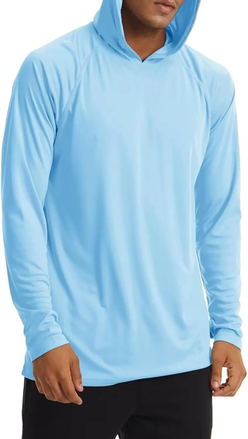 Sun Shirts for Men Hoodie Casual UPF 50  Uv Protection Fishing Shirt Lightweight Quick Dry Long Sleeve Athletic Shirt