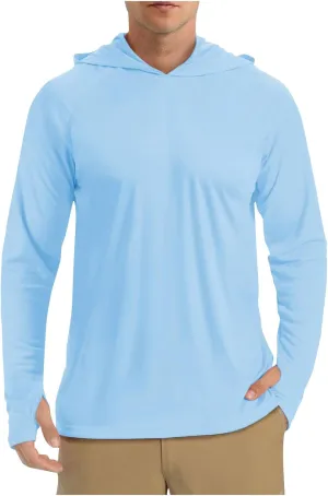 Sun Shirts for Men Hoodie Casual UPF 50  Uv Protection Fishing Shirt Lightweight Quick Dry Long Sleeve Athletic Shirt