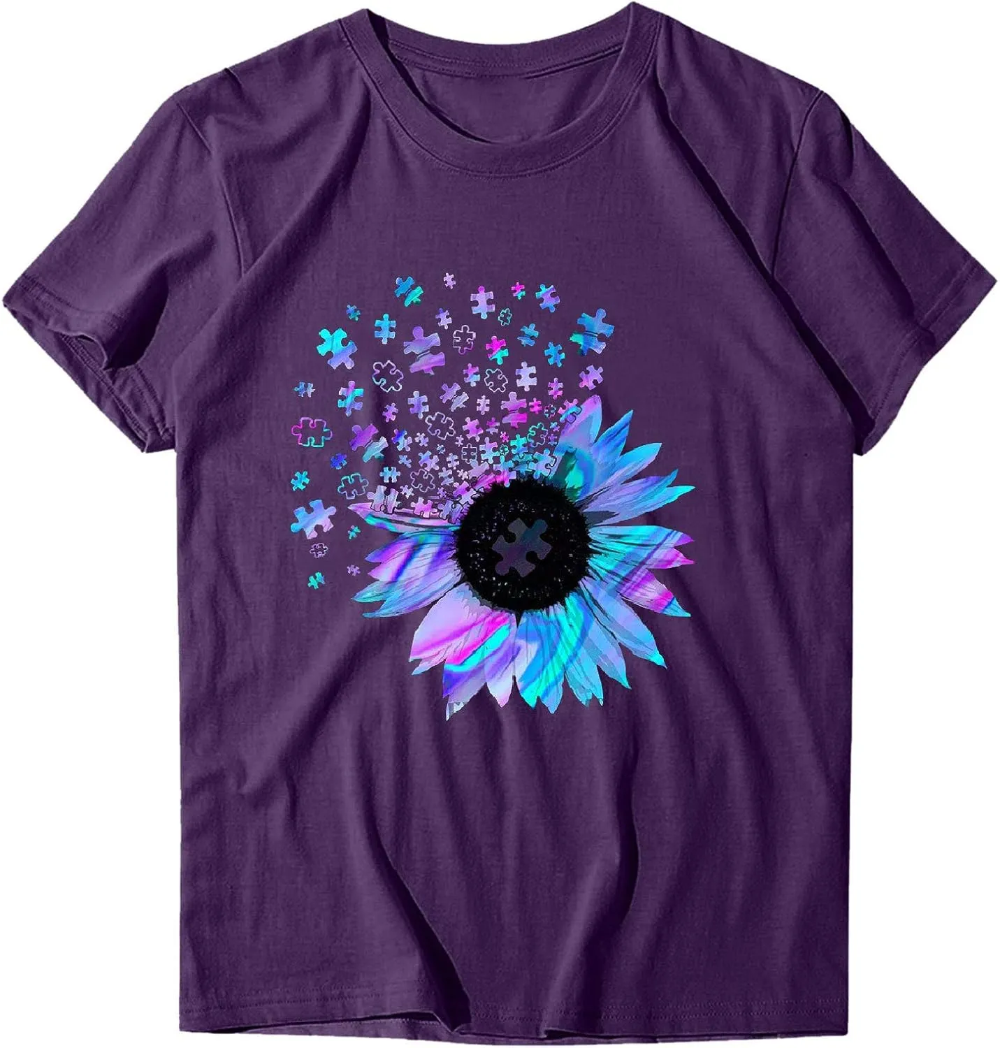 Sunflower Graphic Tee T Shirt Women Short Sleeve Cute Casual Tees Loose Fit Summer Tunic Tops