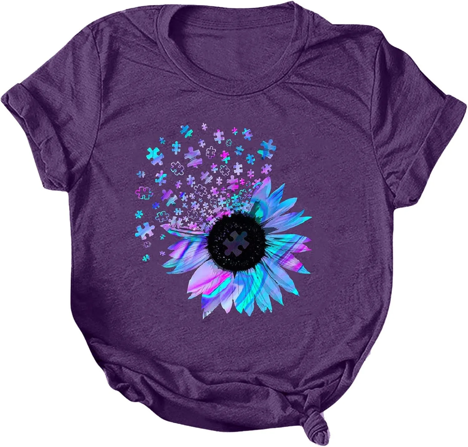 Sunflower Graphic Tee T Shirt Women Short Sleeve Cute Casual Tees Loose Fit Summer Tunic Tops