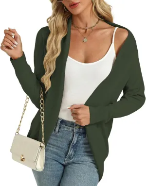 Tanou Womens Cardigan Lightweight Soft Long Sleeve Open Front Casual Knit Cardigan Sweater