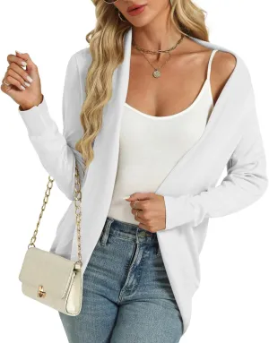 Tanou Womens Cardigan Lightweight Soft Long Sleeve Open Front Casual Knit Cardigan Sweater