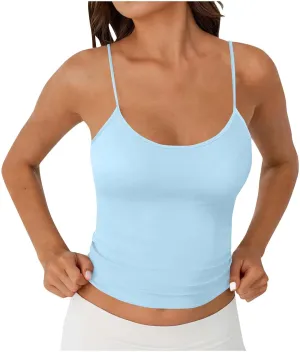 TARIENDY Womens Tank Tops Athletic Workout Casual Summer Sleeveless Camis Plain Slim Fit Comfy Spaghetti Strap Basic Top