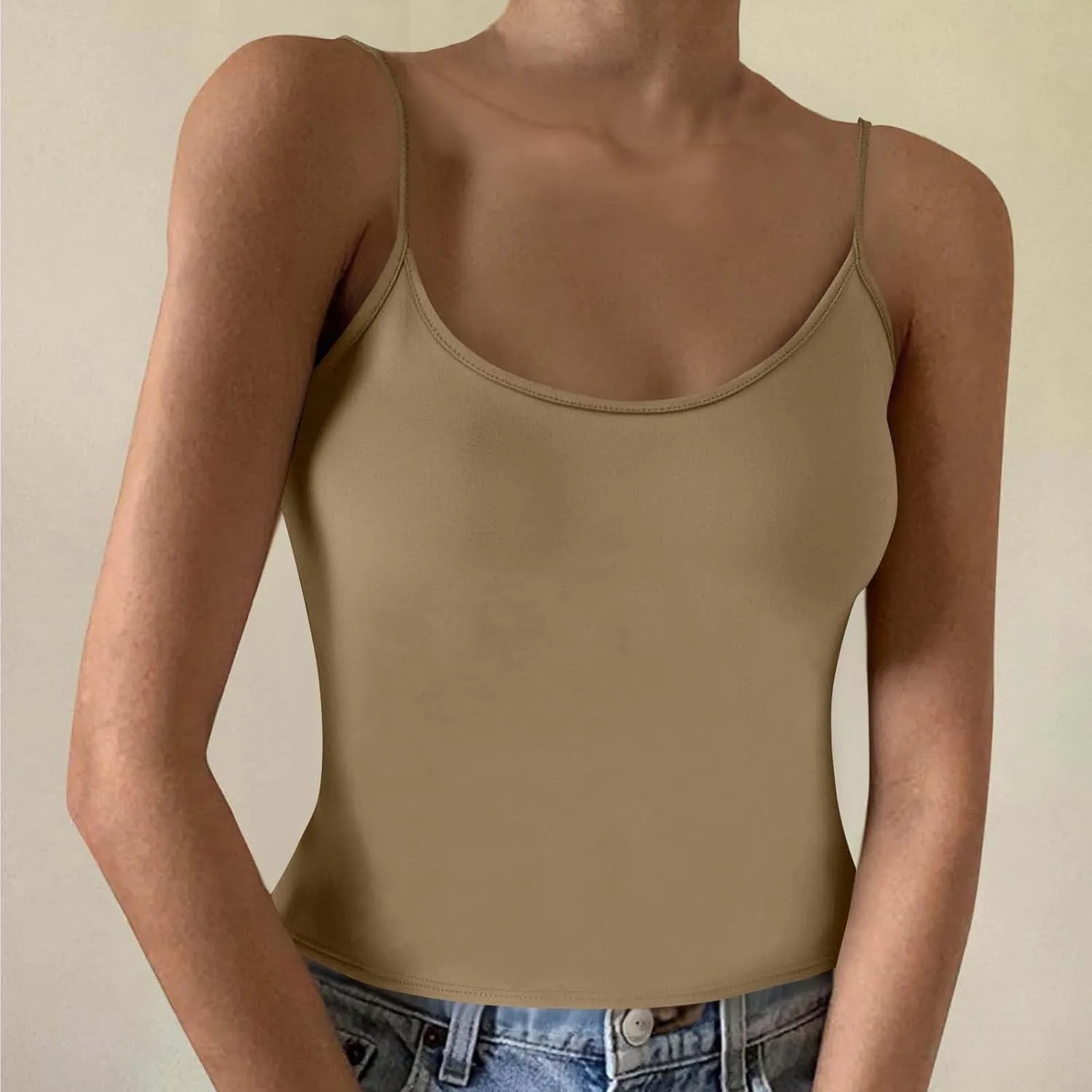 TARIENDY Womens Tank Tops Athletic Workout Casual Summer Sleeveless Camis Plain Slim Fit Comfy Spaghetti Strap Basic Top