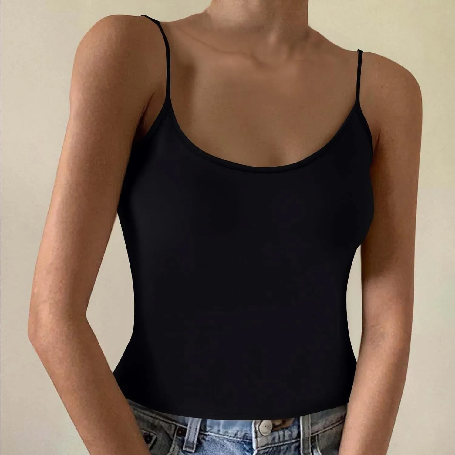 TARIENDY Womens Tank Tops Athletic Workout Casual Summer Sleeveless Camis Plain Slim Fit Comfy Spaghetti Strap Basic Top