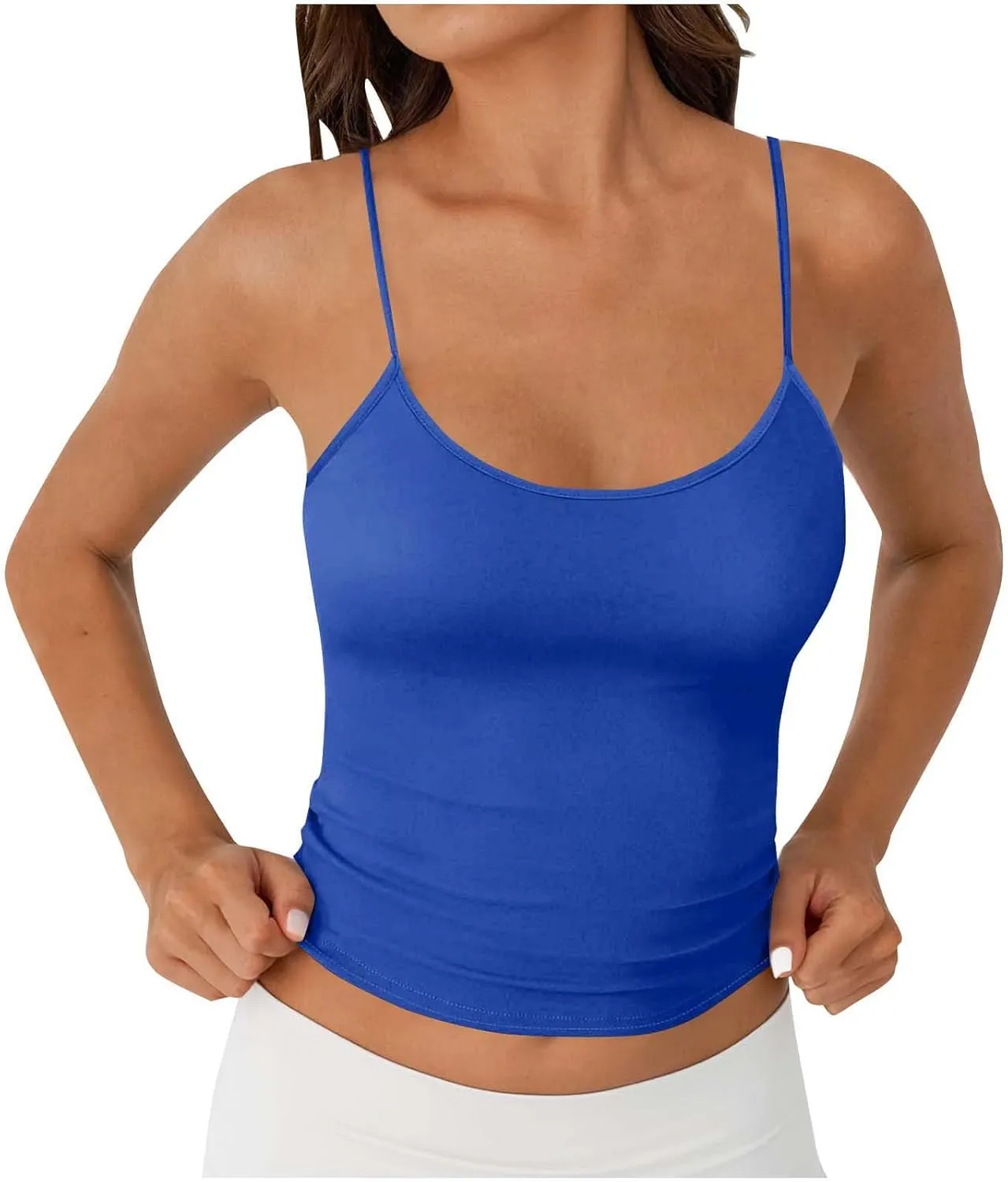 TARIENDY Womens Tank Tops Athletic Workout Casual Summer Sleeveless Camis Plain Slim Fit Comfy Spaghetti Strap Basic Top