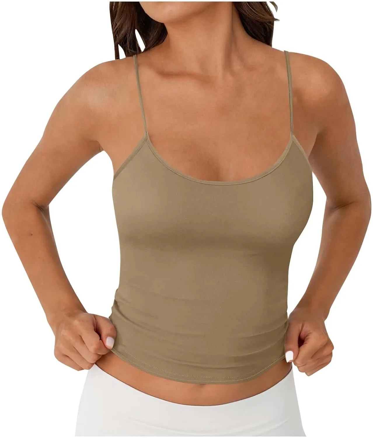 TARIENDY Womens Tank Tops Athletic Workout Casual Summer Sleeveless Camis Plain Slim Fit Comfy Spaghetti Strap Basic Top