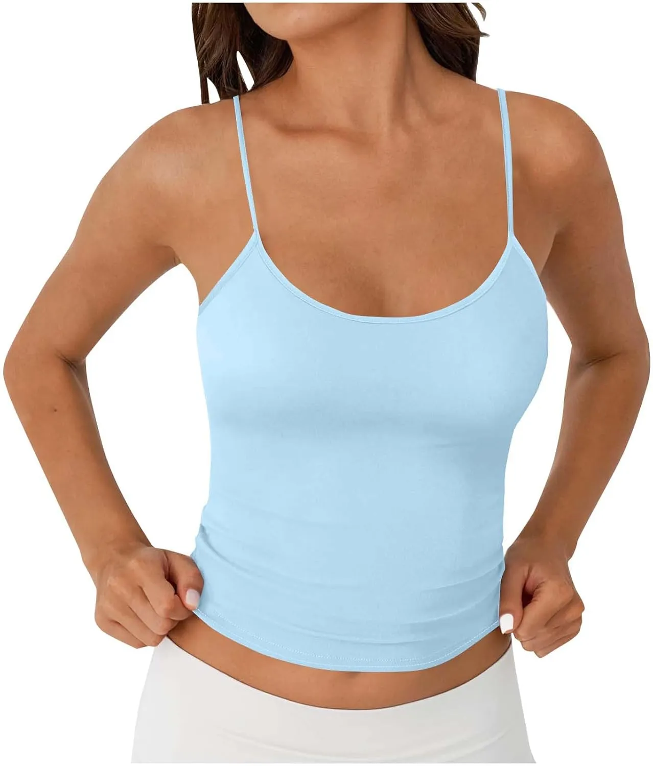 TARIENDY Womens Tank Tops Athletic Workout Casual Summer Sleeveless Camis Plain Slim Fit Comfy Spaghetti Strap Basic Top