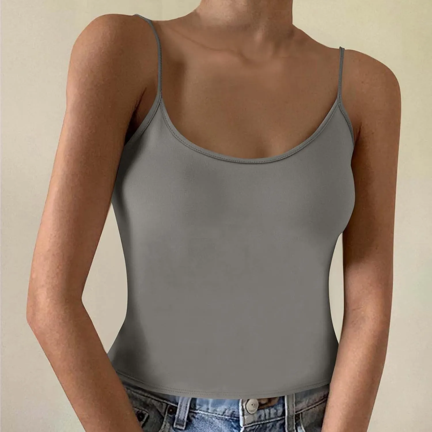 TARIENDY Womens Tank Tops Athletic Workout Casual Summer Sleeveless Camis Plain Slim Fit Comfy Spaghetti Strap Basic Top