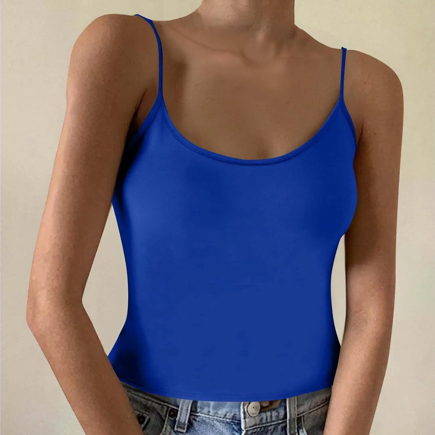 TARIENDY Womens Tank Tops Athletic Workout Casual Summer Sleeveless Camis Plain Slim Fit Comfy Spaghetti Strap Basic Top