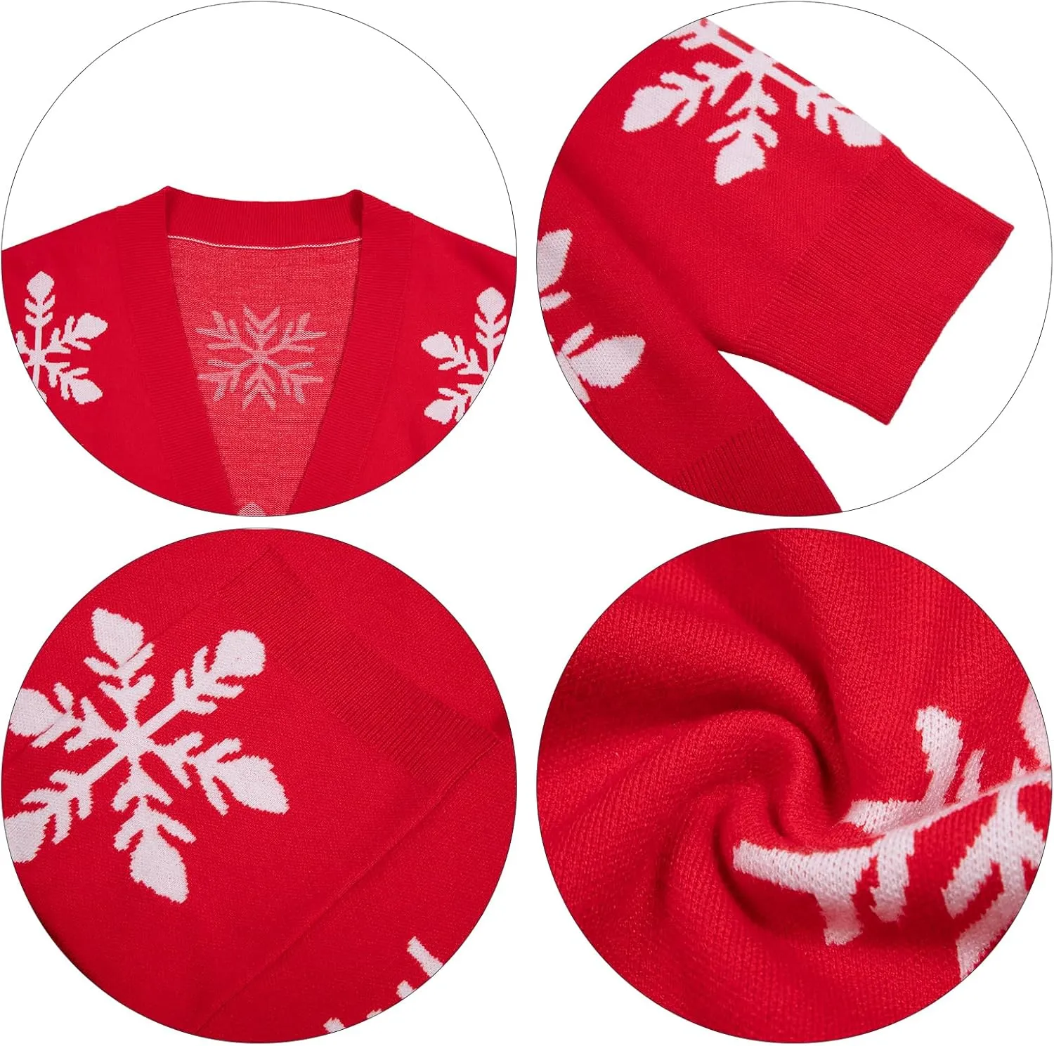Ugly Christmas Sweater Christmas Cardigan Checkered Sweaters Knit Cardigans for Women Xmas Open Front Outwear Coat