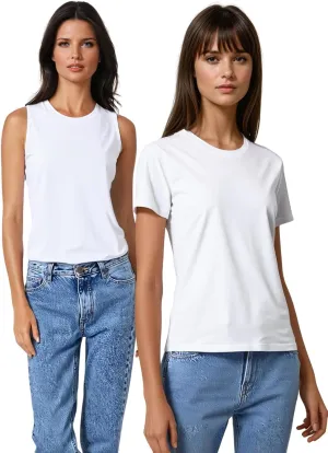 White Tank & Crop Tops for Women – Loose Fit Cotton, M Size