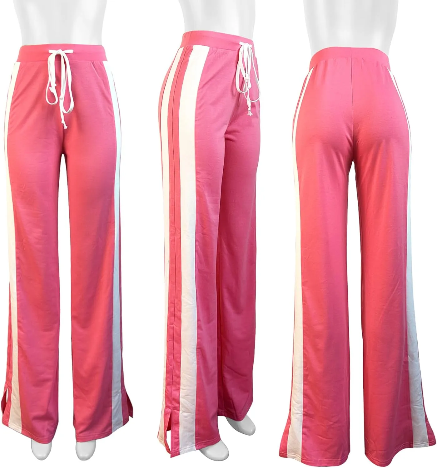 Wide Leg Sweatpants for Women Elastic Waist Drawstring Pants Straight Leg Causal Trousers Pants