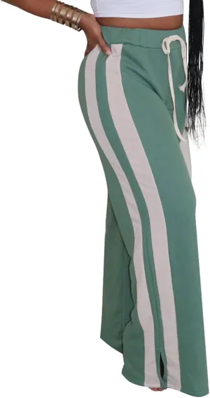 Wide Leg Sweatpants for Women Elastic Waist Drawstring Pants Straight Leg Causal Trousers Pants